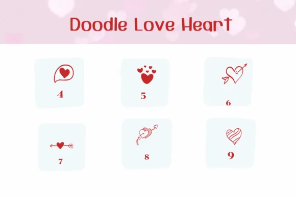 Doodle Love Heart by Ketsarin — Dingbats Font — thumbnail 4