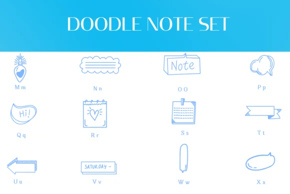 Doodle Note Set by Heartcraft Atelier — Dingbats Font — thumbnail 3