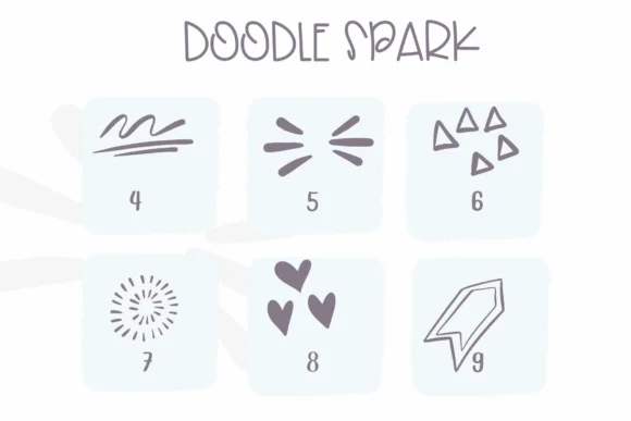 Doodle Spark by Sirinart — Dingbats Font — thumbnail 4