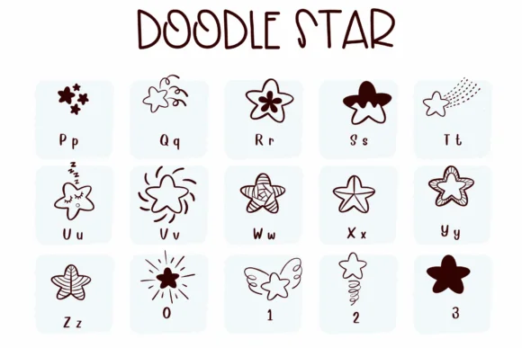 Doodle Star by Sirinart — Dingbats Font — thumbnail 3