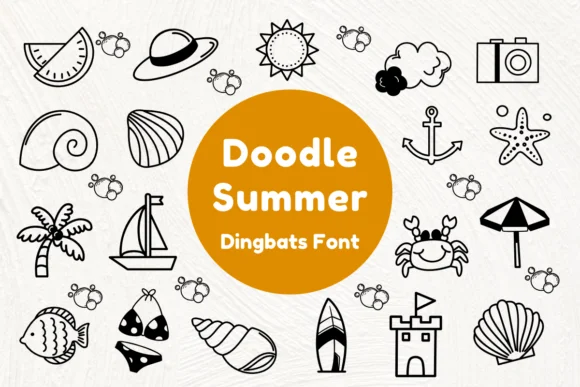 Doodle Summer by Nun Sukhwan — Dingbats Font