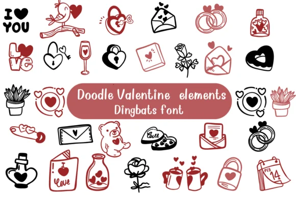 Doodle Valentine Elements by Nongyao — Dingbats Font