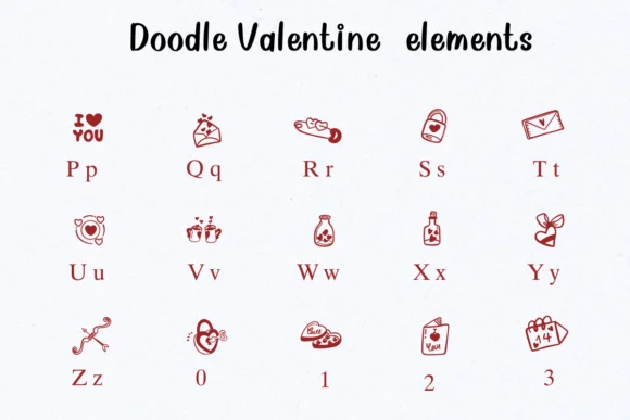 Doodle Valentine Elements by Nongyao — Dingbats Font — thumbnail 3