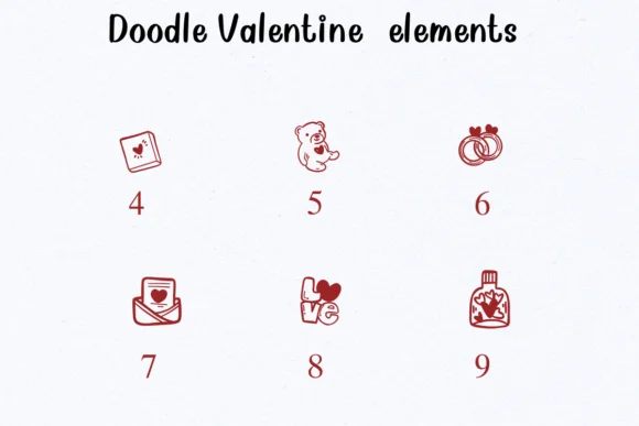 Doodle Valentine Elements by Nongyao — Dingbats Font — thumbnail 4