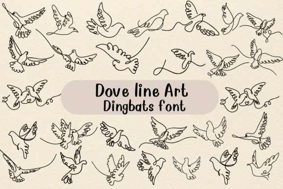 Dove Line Art by Nongyao — Dingbats Font