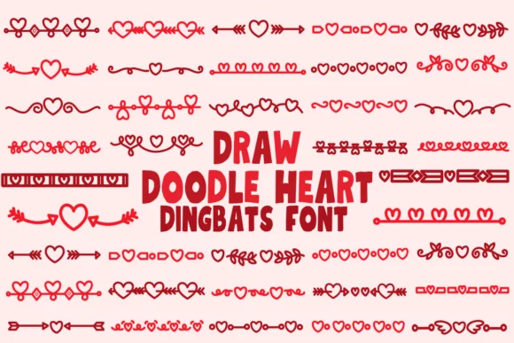Draw Doodle Heart by Chonada — Dingbats Font