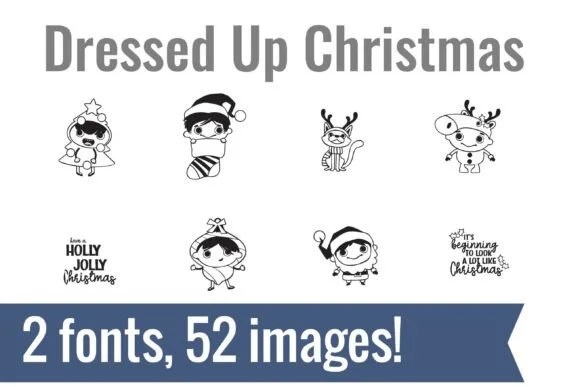 Dressed Up Christmas Dingbats by Illustration Ink — Dingbats Font