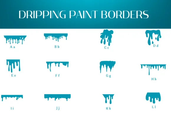 Dripping Paint Borders by Heartcraft Atelier — Dingbats Font — thumbnail 2