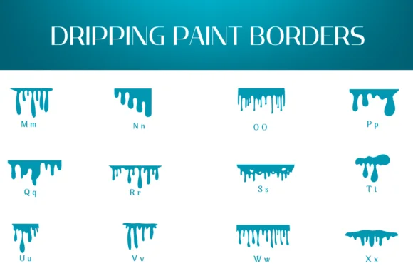 Dripping Paint Borders by Heartcraft Atelier — Dingbats Font — thumbnail 3