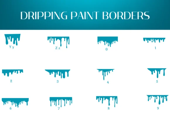 Dripping Paint Borders by Heartcraft Atelier — Dingbats Font — thumbnail 4