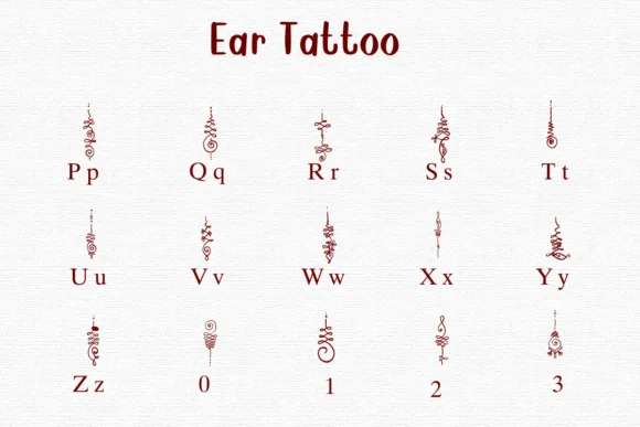 Ear Tattoo by Nongyao — Dingbats Font — thumbnail 3