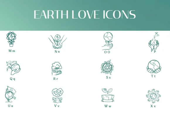 Earth Love Icons by Heartcraft Atelier — Dingbats Font — thumbnail 3