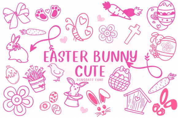 Easter Bunny Cute by CHANOK — Dingbats Font