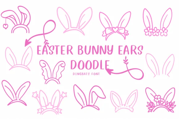 Easter Bunny Ears Doodle by CHANOK — Dingbats Font