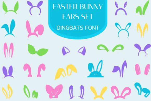 Easter Bunny Ears Set by Heartcraft Atelier — Dingbats Font