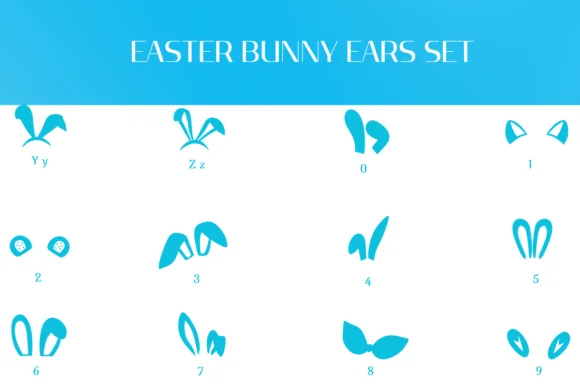 Easter Bunny Ears Set by Heartcraft Atelier — Dingbats Font — thumbnail 4