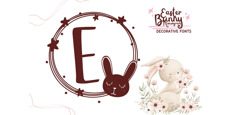 Easter Bunny Monogram Font by PraewDesigns by PraewDesigns — Decorative Font