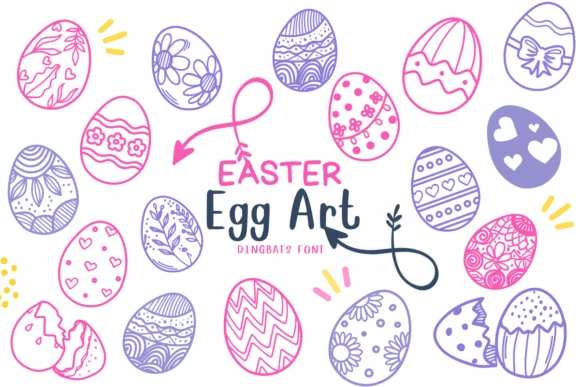 Easter Egg Art by CHANOK — Dingbats Font