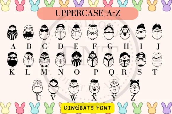 Easter Egg Dress Up by danita.kukkai — Dingbats Font — thumbnail 2