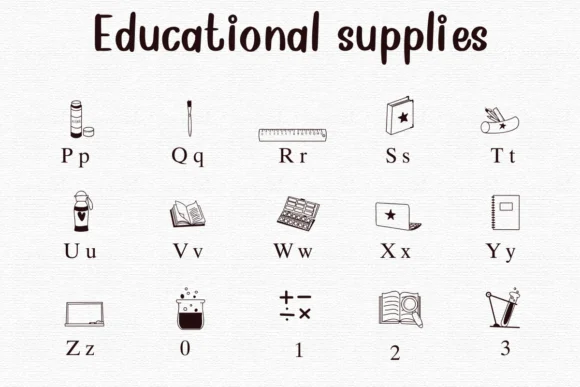 Educational Supplies by Nongyao — Dingbats Font — thumbnail 3