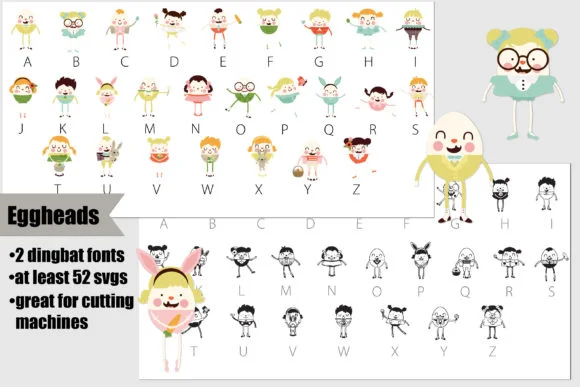 Eggheads by Illustration Ink — Dingbats Font