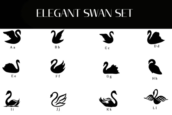 Elegant Swan Set by Heartcraft Atelier — Dingbats Font — thumbnail 2