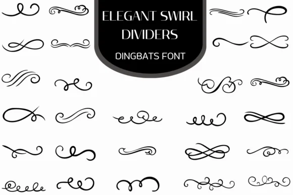 Elegant Swirl Dividers by Heartcraft Atelier — Dingbats Font