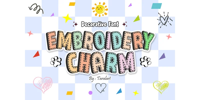 Embroiderycharm Regular Font by TaralArt by TaralArt — Decorative Font