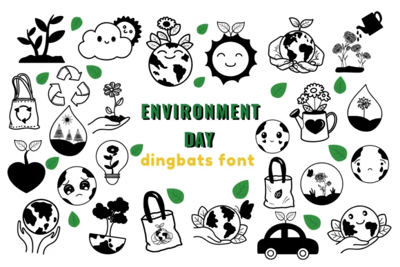 Environment Day by Nun Sukhwan — Dingbats Font