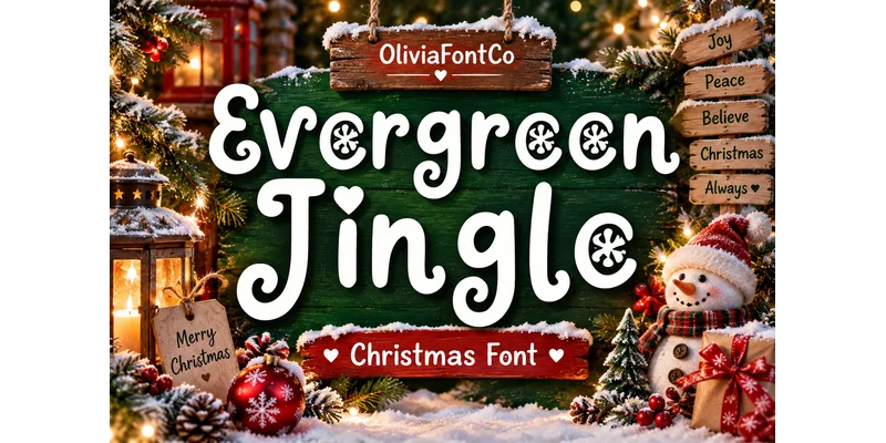 Evergreen Jingle Font by OliviaFontCo by OliviaFontCo — Display Font