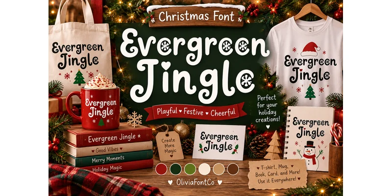 Evergreen Jingle Font by OliviaFontCo by OliviaFontCo — Display Font — thumbnail 2