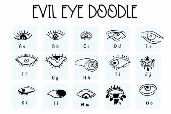 Evil Eye Doodle by Sirinart — Dingbats Font — thumbnail 2