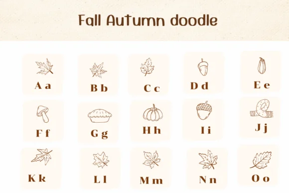 Fall Autumn Doodle by Ketsarin — Dingbats Font — thumbnail 2