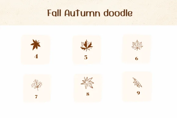Fall Autumn Doodle by Ketsarin — Dingbats Font — thumbnail 4