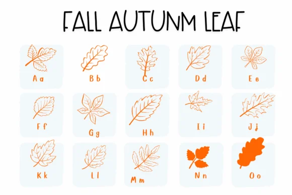 Fall Autumn Leaf by Sirinart — Dingbats Font — thumbnail 2