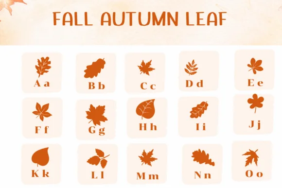 Fall Autumn Leaf by Ketsarin — Dingbats Font — thumbnail 2