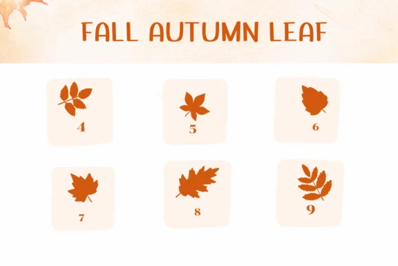 Fall Autumn Leaf by Ketsarin — Dingbats Font — thumbnail 4