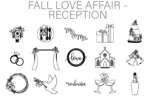 Fall Love Affair Reception Dingbats by Illustration Ink — Dingbats Font