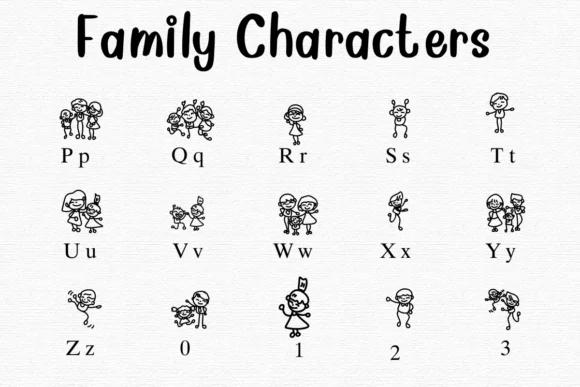 Family Characters by Nongyao — Dingbats Font — thumbnail 3