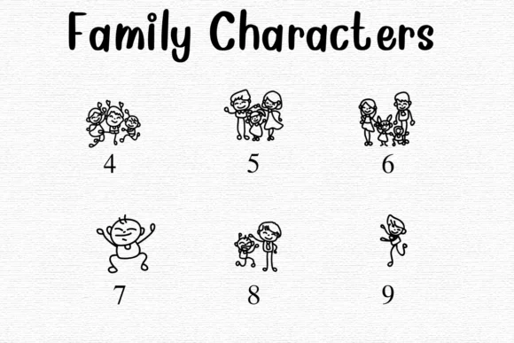 Family Characters by Nongyao — Dingbats Font — thumbnail 4