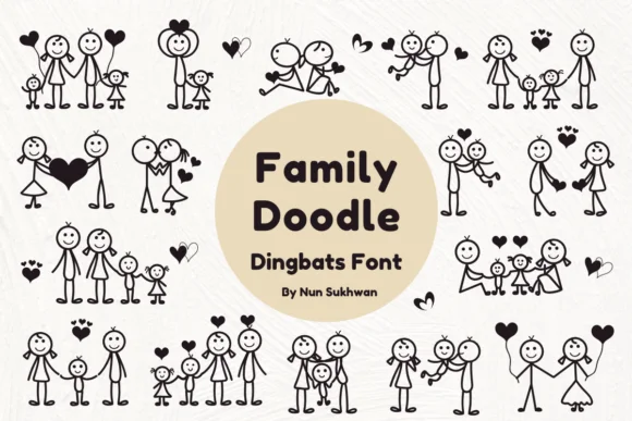 Family Doodle by Nun Sukhwan — Dingbats Font