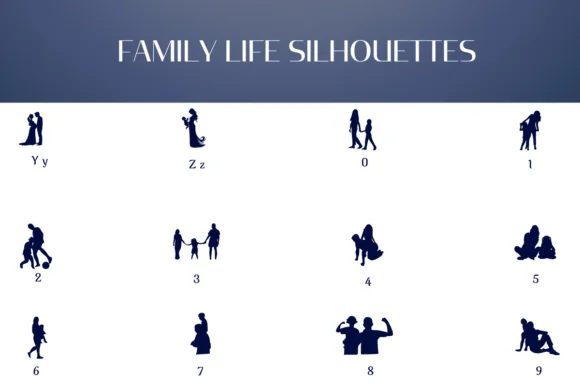 Family Life Silhouettes by Heartcraft Atelier — Dingbats Font — thumbnail 4