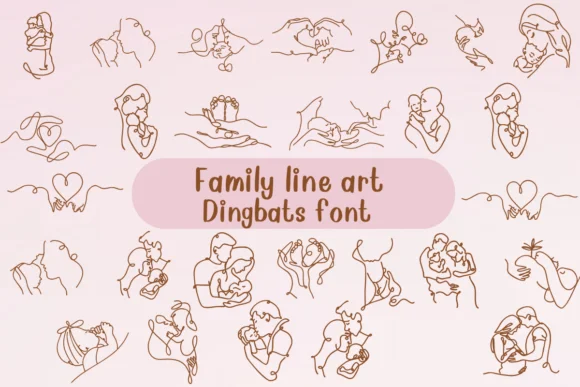 Family Line Art by Nongyao — Dingbats Font