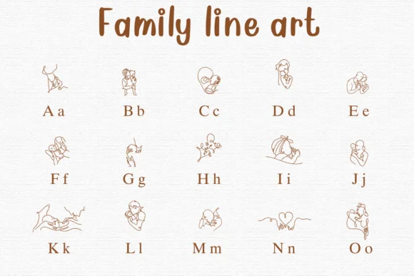 Family Line Art by Nongyao — Dingbats Font — thumbnail 2