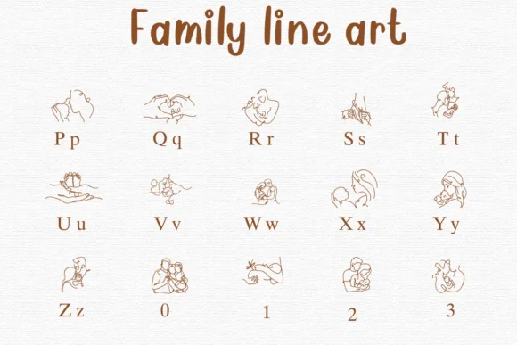 Family Line Art by Nongyao — Dingbats Font — thumbnail 3