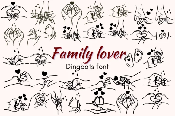 Family Lover by Nun Sukhwan — Dingbats Font