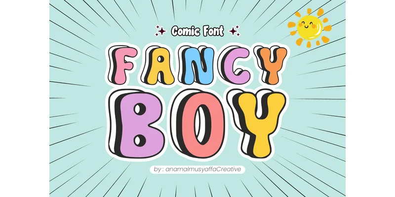 Fancyboy Regular Font by anamalmusyaffaCreative by anamalmusyaffaCreative β Display Font