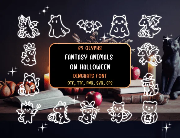 Fantasy Animals on Halloween by Distiny4919 — Dingbats Font