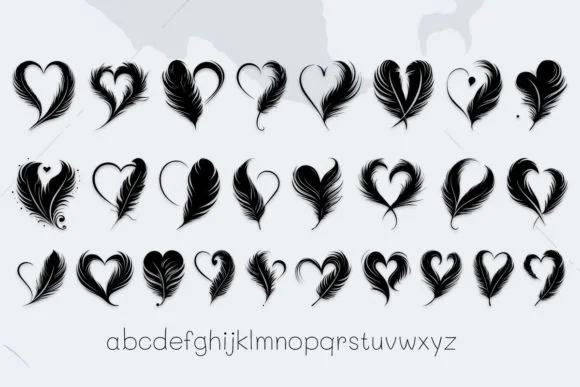 Feather Heart by MOMAT THIRTYONE — Dingbats Font — thumbnail 3