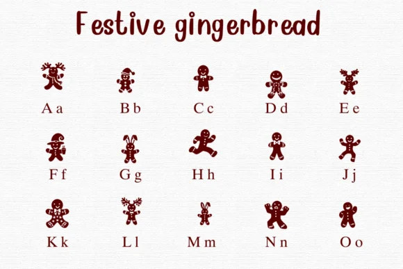 Festive Gingerbread by Nongyao — Dingbats Font — thumbnail 2